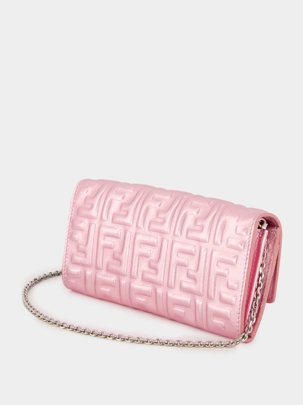 Pink Metallic Baguette Continental Wallet