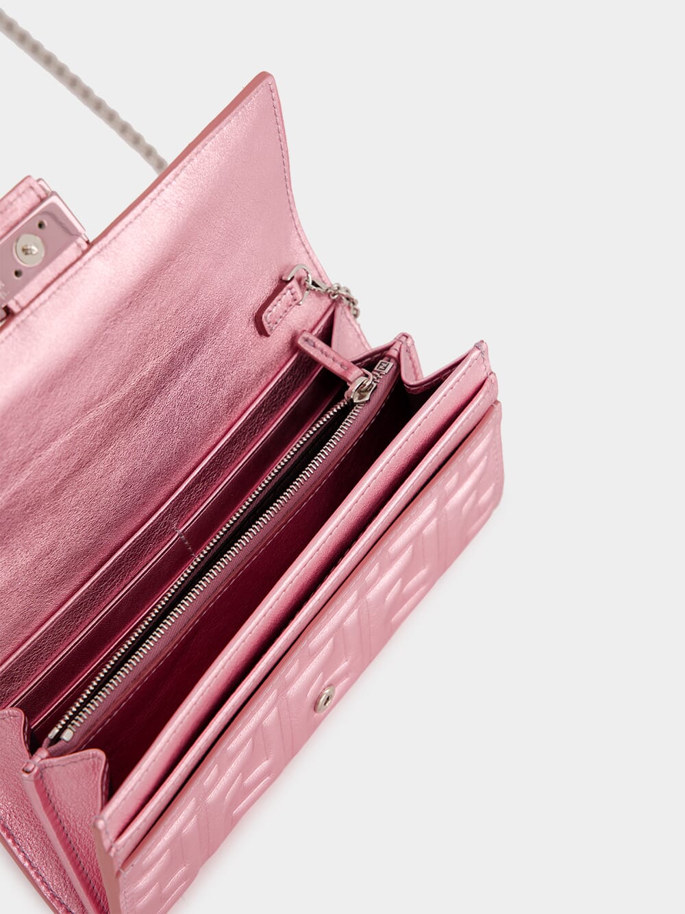 Pink Metallic Baguette Continental Wallet