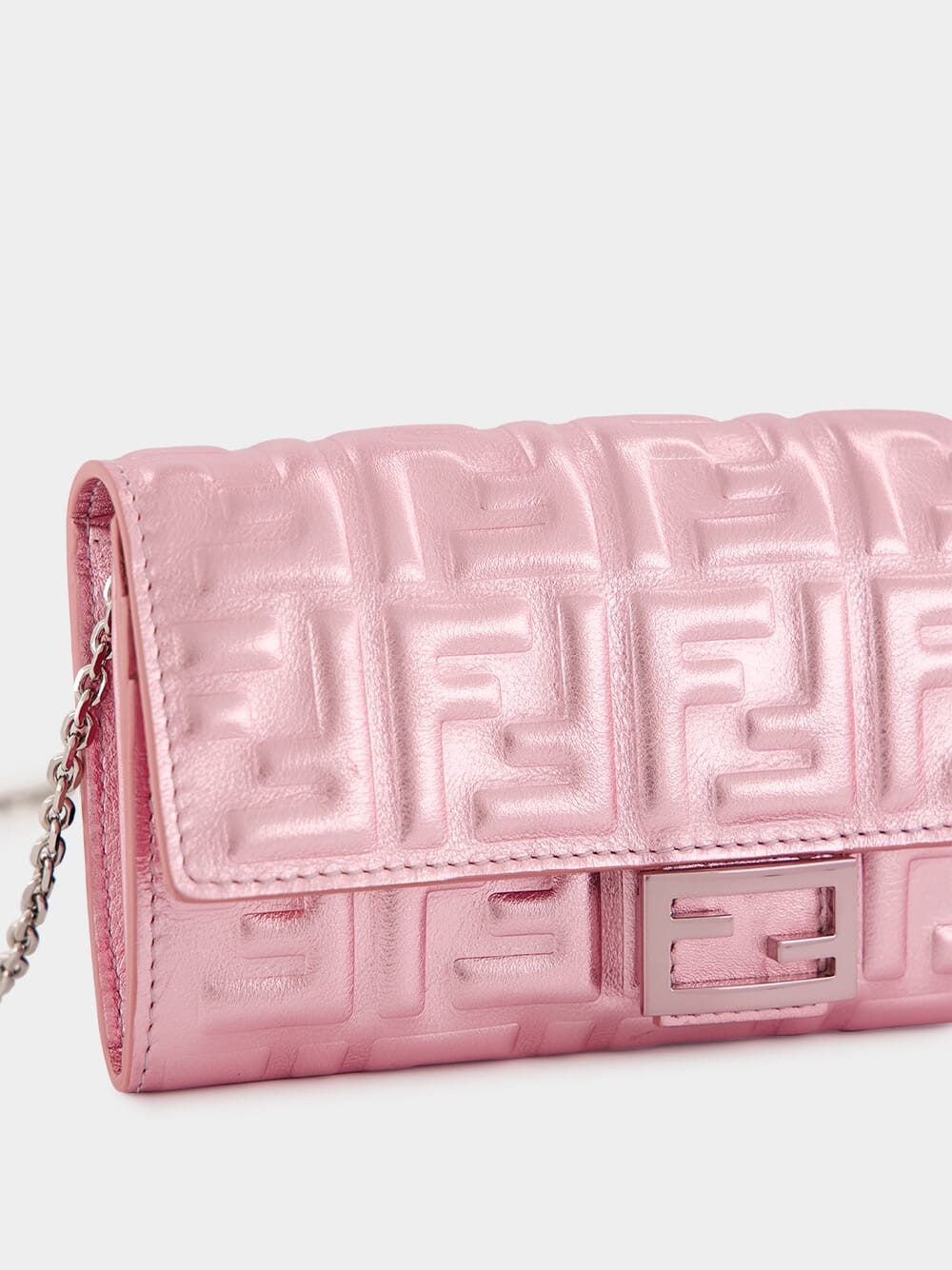 Pink Metallic Baguette Continental Wallet