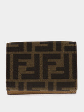 Fendi Brown FF Jacquard Baguette Micro Trifold Wallet