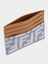 Fendi Blue Jacquard Baguette Card Case
