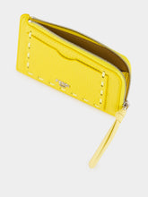 Fendi Yellow Leather Stitch Card Holder
