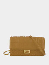 Fendi Light Brown Nappa Leather Wallet on Chain Baguette