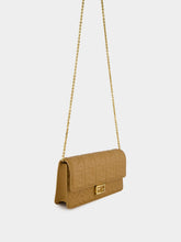 Fendi Light Brown Nappa Leather Wallet on Chain Baguette