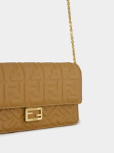 Fendi Light Brown Nappa Leather Wallet on Chain Baguette