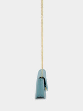 Fendi Light Blue Nappa Leather Wallet on Chain Baguette