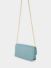 Fendi Light Blue Nappa Leather Wallet on Chain Baguette