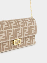 Fendi Beige FF Jacquard Wallet On Chain
