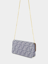 Fendi Blue FF Jacquard Wallet on Chain