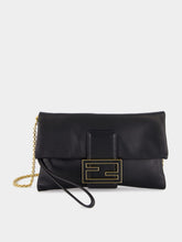 Fendi Black Nappa Leather Mamma Baguette Pouch
