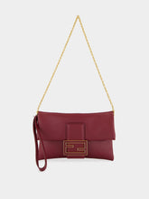 Fendi Burgundy Nappa Leather Mamma Baguette Pouch