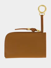 Fendi Brown Leather Zip Card Holder