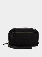 Fendi Black FF Zucca Double Zip Small Toiletry Case