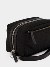 Fendi Black FF Zucca Double Zip Small Toiletry Case