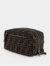 Fendi Brown FF Zucca Double Zip Small Toiletry Case