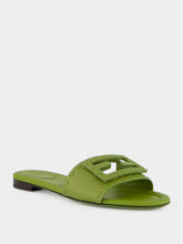 Fendi Green Baguette Leather Slides