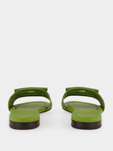 Fendi Green Baguette Leather Slides