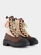 Fendi Pink Lace-Up Biker Boots