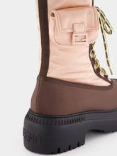 Fendi Pink Lace-Up Biker Boots