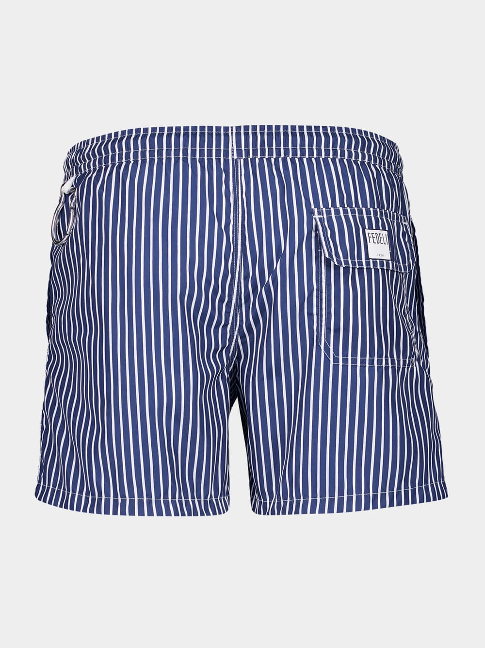 Dark Blue Striped Swim Trunks