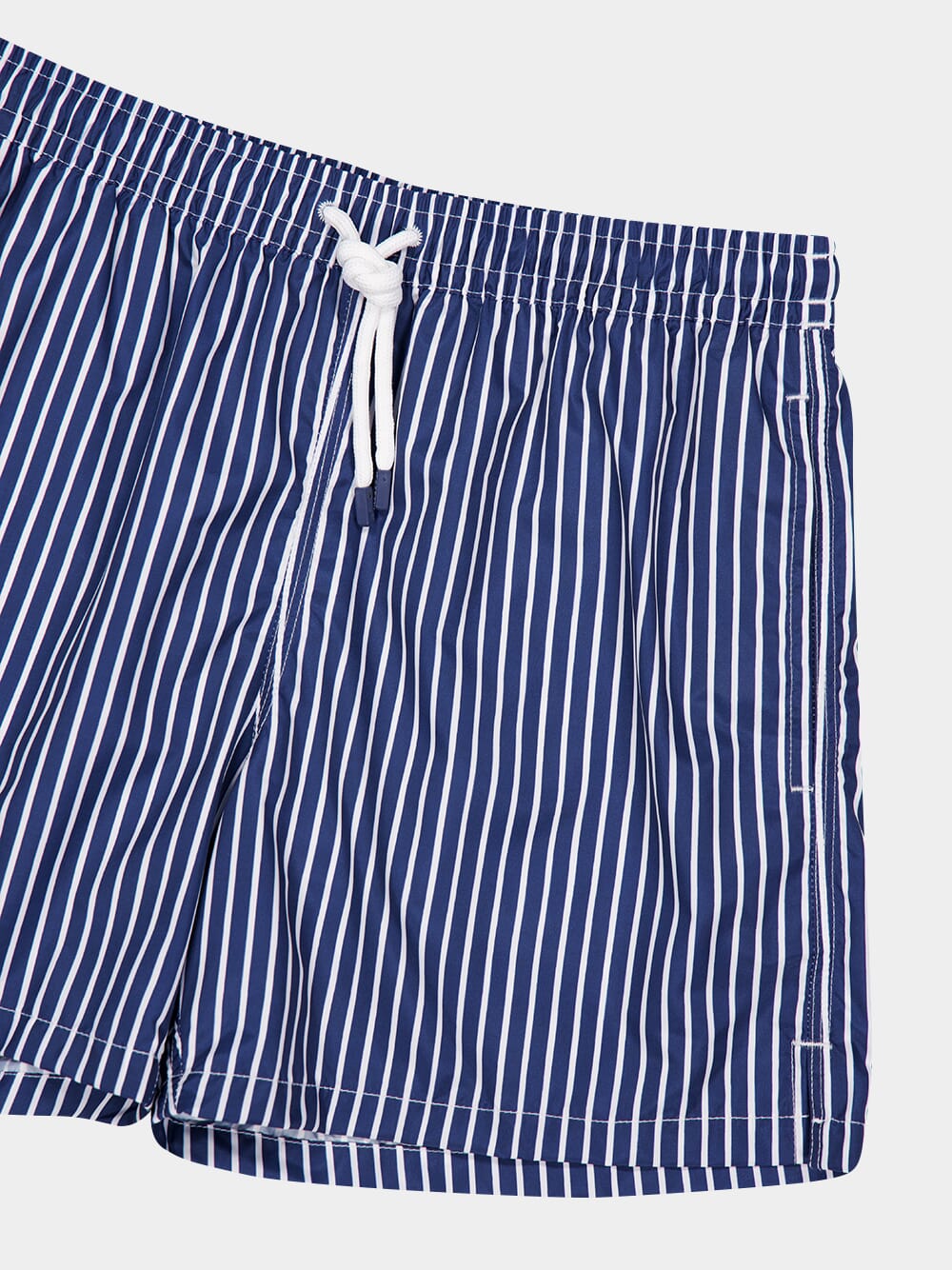 Dark Blue Striped Swim Trunks