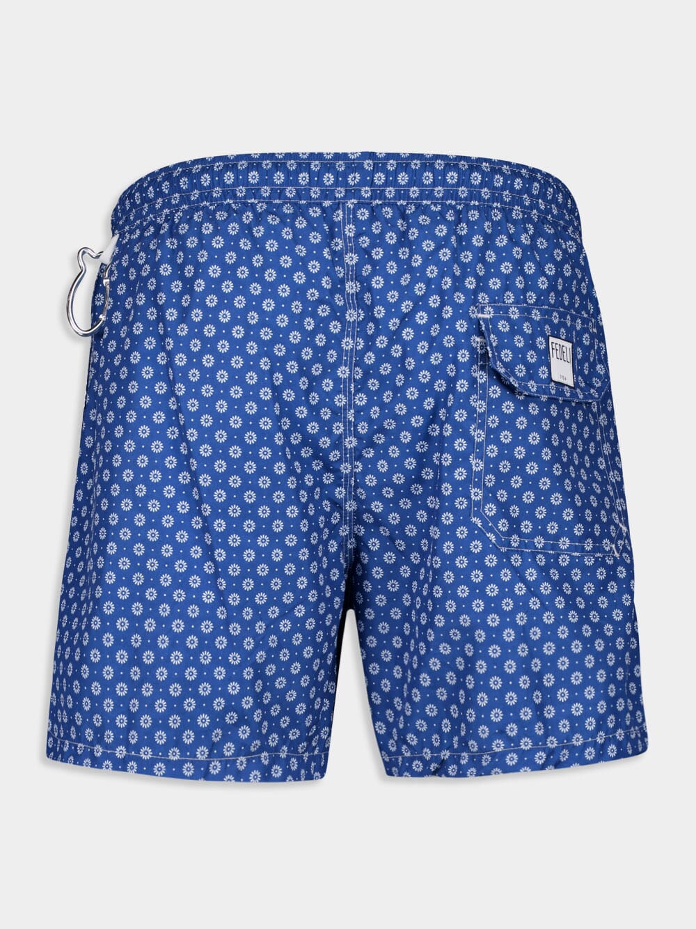 Blue Madeira Flower Pattern Sustainable Swim Trunk