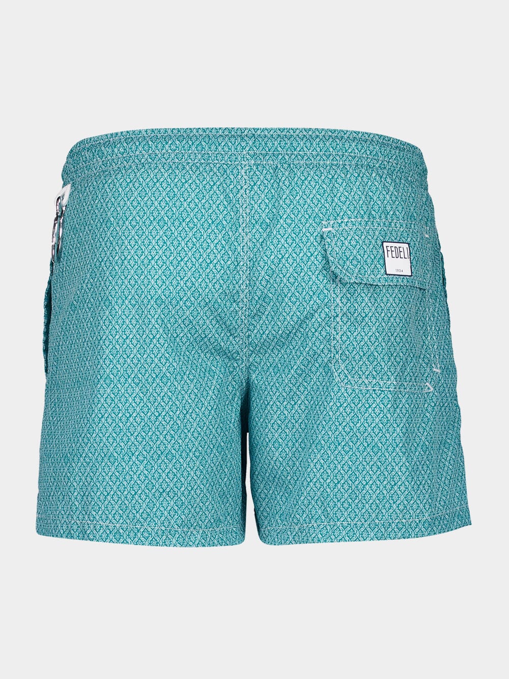 Green Diamond Weave Swim Shorts