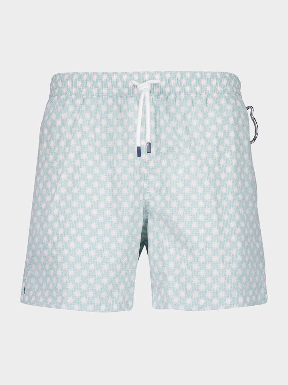 Light Green Patterned Swim Shorts