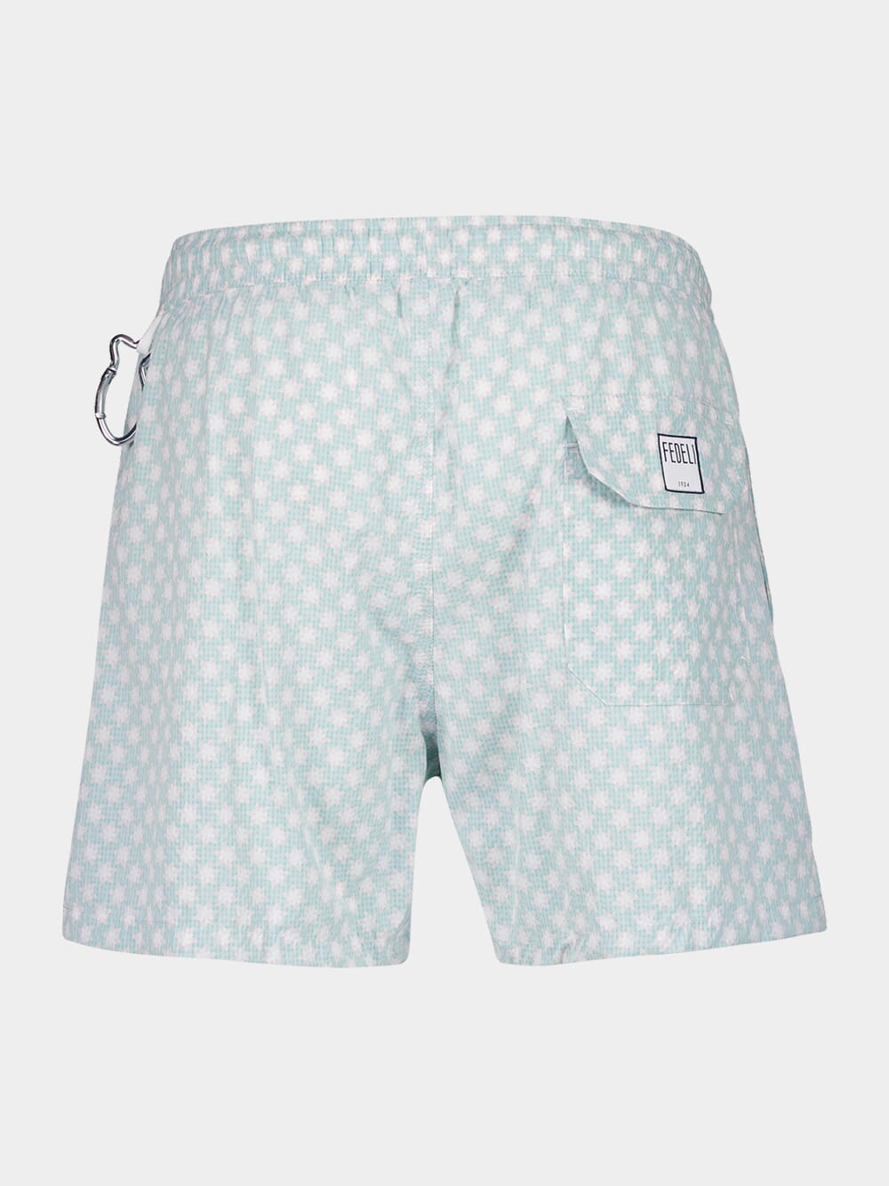 Light Green Patterned Swim Shorts