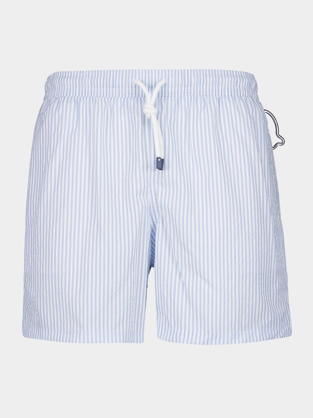 Light Blue Striped Swim Shorts