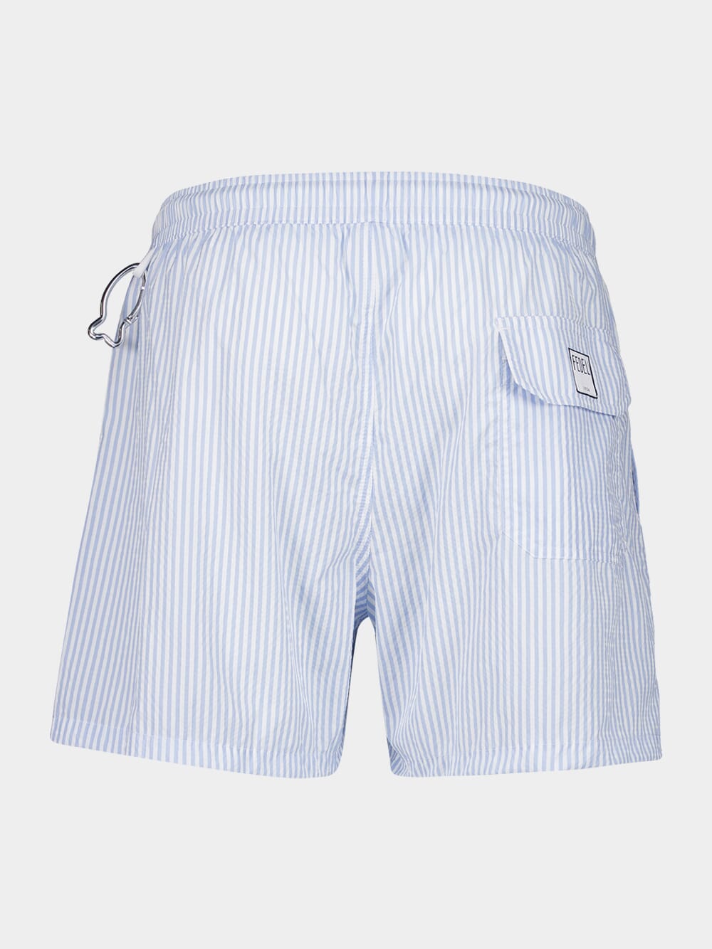 Light Blue Striped Swim Shorts