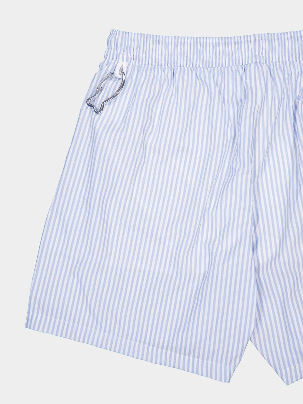 Light Blue Striped Swim Shorts