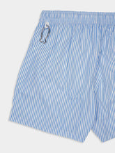 Fedeli Blue Stripe Madeira Sakar Stamp Woven Swim Shorts