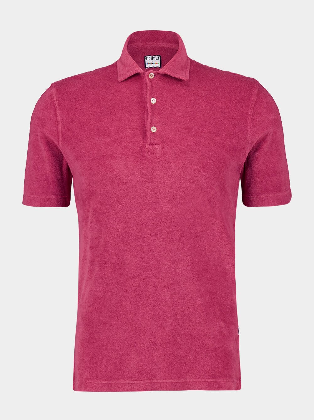 Pink Terry Cotton Polo Shirt