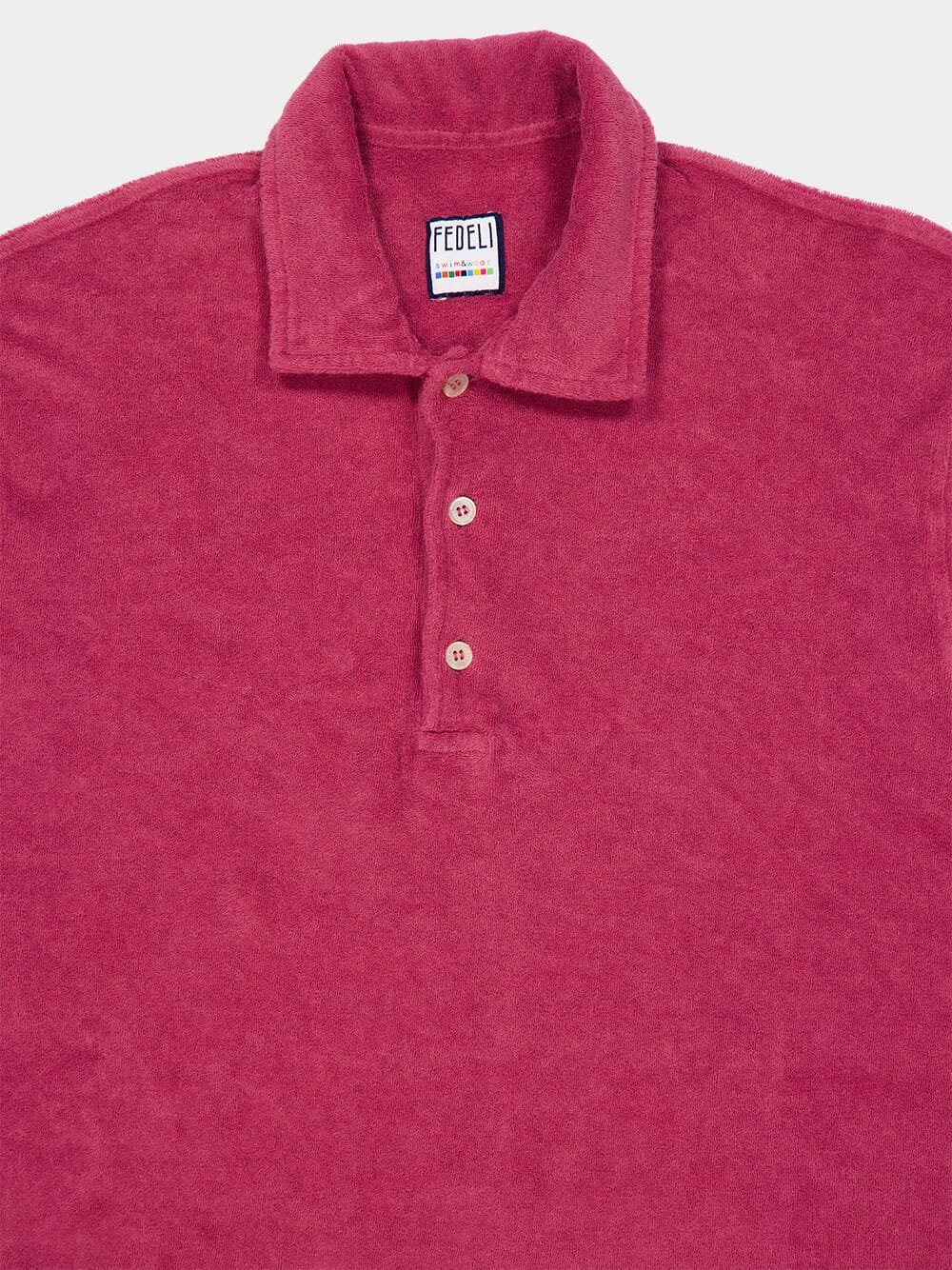 Pink Terry Cotton Polo Shirt