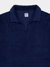 Fedeli Dark Blue Peter Terry Knit Cotton Polo