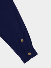 Valentino Garavani Cobalt Blue Shirt Jacket with Vgold
