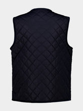 Valentino Garavani Navy Quilted Vest with Embroidered Patch