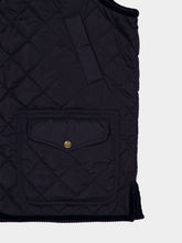Valentino Garavani Navy Quilted Vest with Embroidered Patch