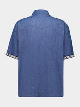 Valentino Garavani Medium Denim Blue Short-Sleeve Denim Shirt