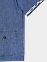 Valentino Garavani Medium Denim Blue Short-Sleeve Denim Shirt