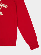Valentino Garavani Red Wool Sweater with Chez Valentino and Panther Embroidery