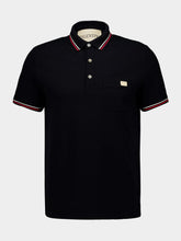 Valentino Garavani Black Piqué Polo Shirt with Vlogo Patch