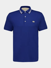 Valentino Garavani Blue Cotton Piqué Polo with VLogo Patch