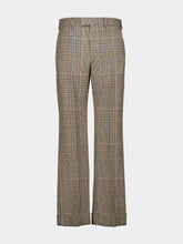 Valentino Garavani Beige Checked Straight-Leg Trousers