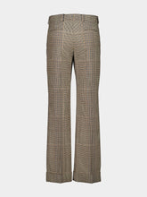 Valentino Garavani Beige Checked Straight-Leg Trousers