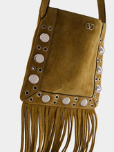 Valentino Garavani Havana Beige Nellcôte Suede Shoulder Bag
