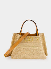 Valentino Garavani Natural Small Raffia Shopping Bag