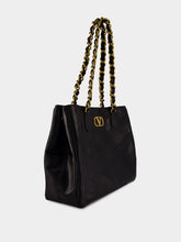 Valentino Garavani Black Laseine Nappa Leather Shopping Bag