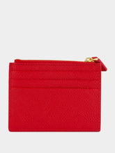 Valentino Garavani Red Calfskin Card Case with Vlogo